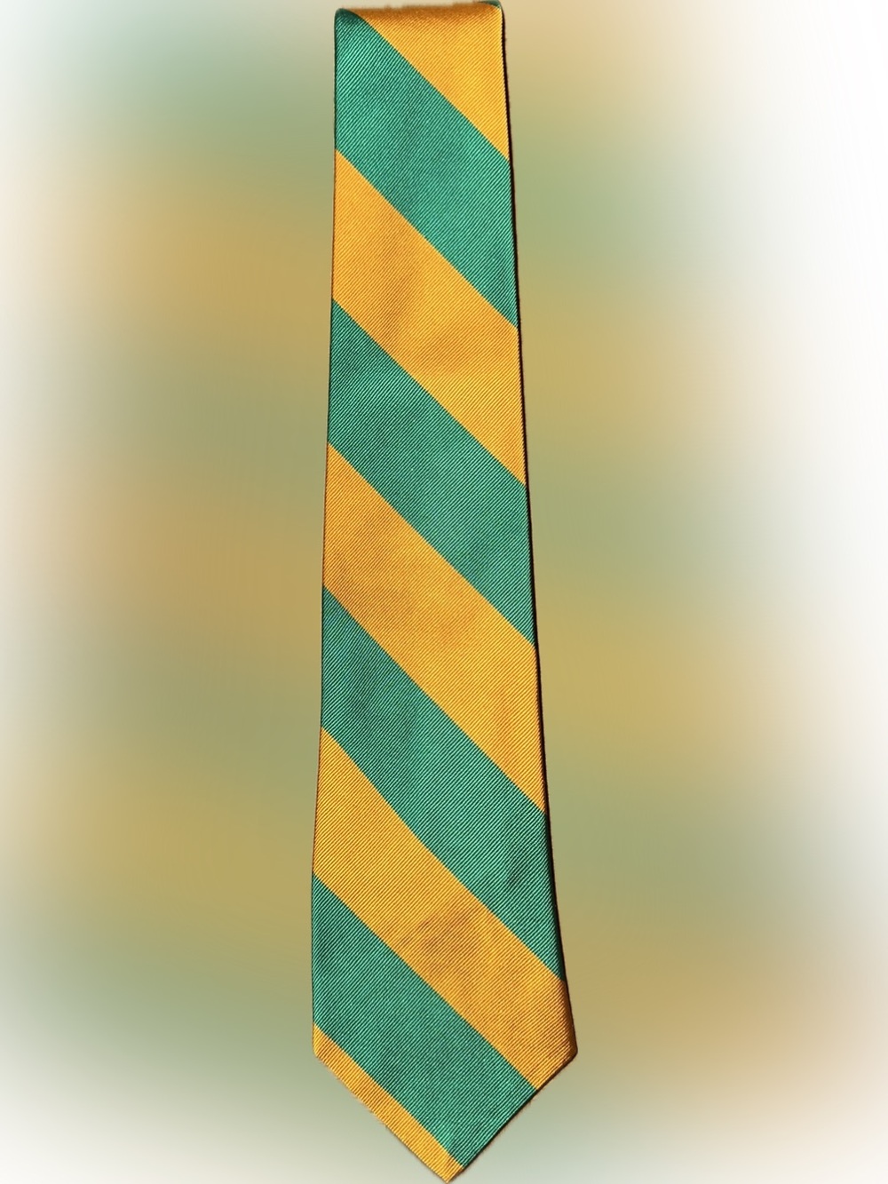 Polo by Ralph Lauren Green and Yellow Striped Silk Tie